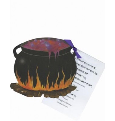 Halloween Invitations, Witches Caldron With Glitter, Stevie Streck
